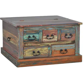 Couchtisch / Truhe Cancun Massivholz Pinie Shabby Chic Mexiko Möbel Mexikanisch