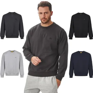 Iron Mountain Herren Sweatshirt Fleece – Pullover Baumwollmix Rundhals Langarm, Workwear Sweatshirt Leicht Warm für Freizeit Arbeit Alltag Winter (Holzkohle Mergel, 3XL)