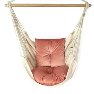 Love Gifts® Hängesessel mit 2 Kissen und Deckenhaken-Kit 130/100 cm - 150kg Belastbar, Hängestuhl für Erwachsene & Kinder, Hängesitz Aufhängung Indoor, Farbe rosa