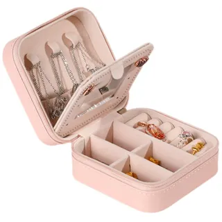 Schmuckkästchen Reise,Schmuck Reiseetui fuir Damen, Schmuckkästchen Klein, Schmuckschatulle für Mädchen, Schmuckbox Damen, Reise Schmuck Etui, Jewelry Organizer Leder