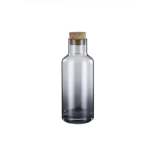 blomus Wasserkaraffe -HYDRA- Karaffe aus Glas, mit Korkdeckel, Wasserkrug, (1x Karaffe inkl. Korkdeckel), mundgeblasenes Glas, verschiedene Größen, raffinierte Eleganz grau 1000 ml
