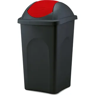 BigDean Mülleimer 60 l Schwarz/Rot
