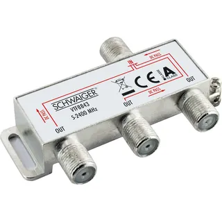 Schwaiger VTF8843 241, Kabelsplitter, 5 - 2400 MHz, Silber, Aluminium, 1 Stück(e)