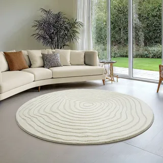 The CarPET Everest Kurzflorteppich Ø 200 cm Creme