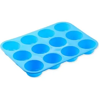 Antihaft-silikon-muffinform, 12 Mulden, Groß, Tief, 1 Stück, Blau