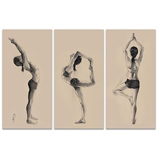 Hazel Bowman "Yoga Series Triptych, 100 x 150 cm, Leinwanddruck