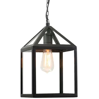 QAZQA Outdoor Hängelampe Edelstahl quadratisch dimmbar E27 schwarz