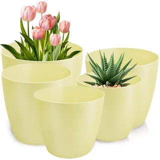 Blumentopf matt, 5erSet blumenkübel, 12/14/16/18/20 cm Pflanzkübel aus Überto...