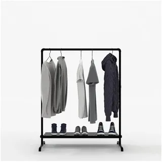 pamo. design Garderobenständer Schmaler Kleiderständer, (ohne Bohren), Offene und freistehende Kleiderstange schwarz