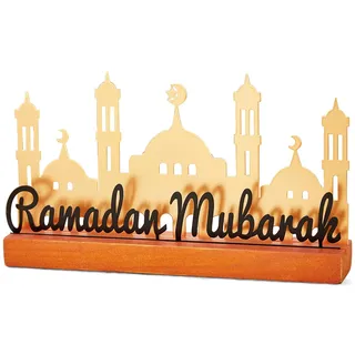 Bseical Ramadan Deko, 24 X 4.5cm Ramadan Tischdeko, Islamische Deko In Gold, GäStebuch Tischschild Benutzerdefinierte Eid Tischkarten, Personalisierte Ramadan-Dinner-Gedeck