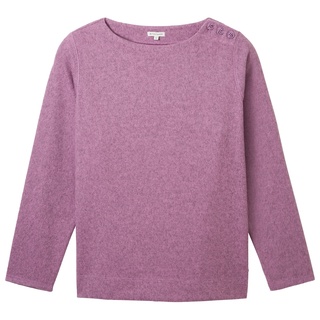 TOM TAILOR Damen Plus - Sweatshirt mit Rippstruktur, rosa, Melange Optik, Gr. 54