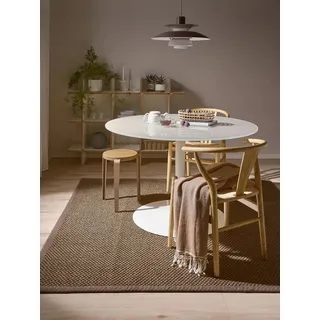 benuta Sisalteppich Greta, quadratisch, Höhe: 5 mm, 100% Sisal Naturfaser, Teppich Wohnzimmer, Esszimmer, Schlafzimmer grau quadratisch | 200 cm x 200 cm x 5 mm