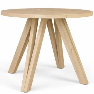 Runder Tisch CALA Ø 100 cm – nicht ausziehbar – Scandi-Buche – für 6 Personen – Wohn- und Esszimmertisch – Beine aus Massivholz - Bronze