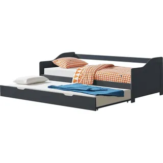 [en.casa] Sofabett 90 x 200 cm Dunkelgrau