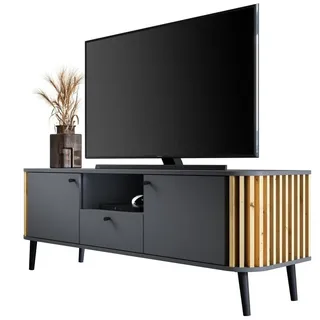 Newroom Lowboard 138x50x40 cm Grau Wildeiche