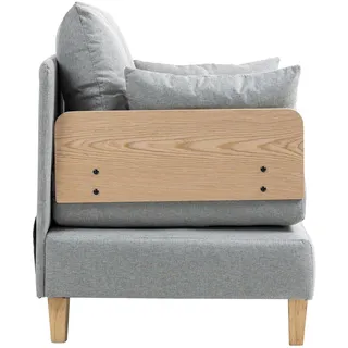 [en.casa] Schlafsessel Seinlus Polyester 81 x 88 x 68 cm Hellgrau mit Kissen