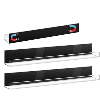Magnetisches Bücherregal - Acryl Magnetischer Buchhalter Set, Mehrzweck-Organizer- für Wand und Kühlschrank | 2 Stück schwebendes für Klassenzimmer, Küche, Kinderzimmer, Whiteboard-Nutzung