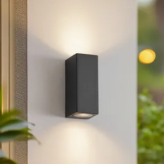 LUCANDE Außenwandleuchte Aluminium 16,5 cm 2-flammig GU10 schwarz