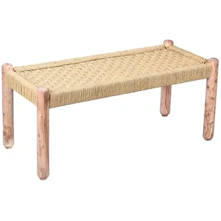 Pouf Sitzkissen Hocker Sitzhocker Holz Natur Boho 90cm Vintage Orient Wohnzimmer