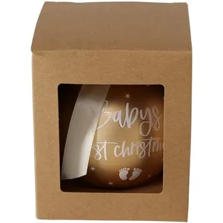 Christbaumkugel Weihnachtsschmuck Mein 1. Weihnachten Baby Mädchen Girl & Junge Boy Christbaumschmuck Anhänger Tannenbaumhänger aus Glas Weihnachts-Deko Weihnachten (Baby's First Christmas Gold)