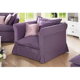 Sessel HOME AFFAIRE "Luise", lila (aubergine), B:98cm H:93cm T:100cm, Webstoff (50% Baumwolle, 50% Polyester), Sessel, Sessel, Hussenoptik