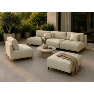 A&J MöbelLand Gartenlounge-Set 3-tlg. Loungeset beige
