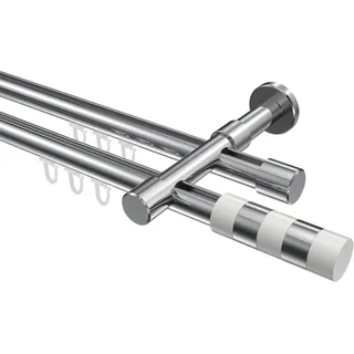 Interdeco Vorhangstange Prestige Mavell 2-läufig Ø 20 mm 300 cm Weiß