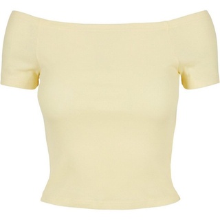URBAN CLASSICS T-Shirt Urban Classics Damen Ladies Off Shoulder Rib Tee (1-tlg) gelb 5XL