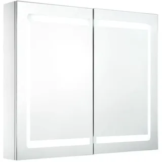 vidaXL LED-Spiegelschrank 80 cm weiß/silber