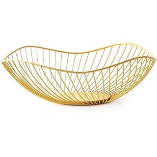 Famanu Obstschale Offenes Design - Gold, 25 x 10 cm