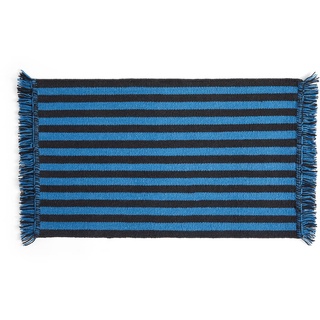 HAY - Stripes and Stripes Wool Teppich, 95 x 52 cm, blau