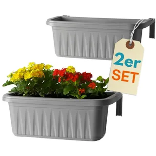GarPet Blumenkasten 50 x 20 x 18,5 cm Grau