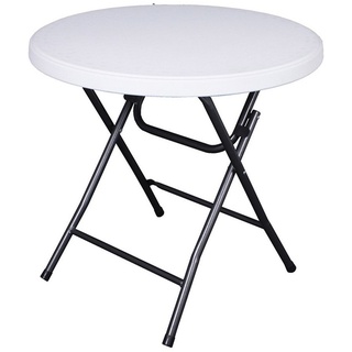 Lomadox Gartentisch GARDA-120, Klapptisch Tisch klappbar rund weiß 80/73/80 cm weiß