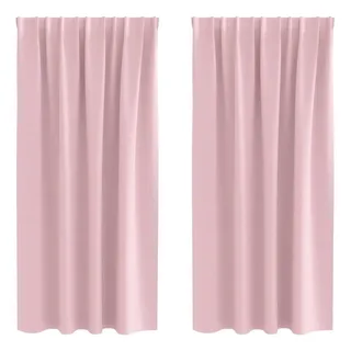 vidaXL Vorhang Schlaufen 175 x 140 cm Babyrosa 2 St.