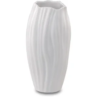 Goebel Kaiser Porzellan Spirulina Vase in der Farbe Weiß, hergestellt aus Biskuitporzellan, Maße: 16 x 8 cm, 14-004-60-1