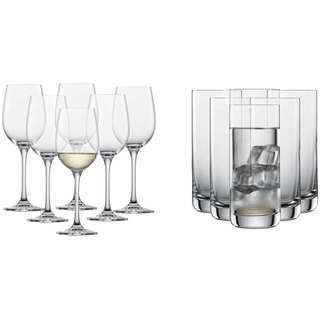 Schott Zwiesel Weißweinglas Classico, klassische Weingläser für Weißwein & Longdrinkglas Convention, geradlinige Trinkgläser für Longdrinks