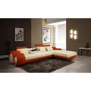 Gerundete Ecksofa Couch Moderne Sitzpolster Garnituren Wohnlandschaften L Form - Orange
