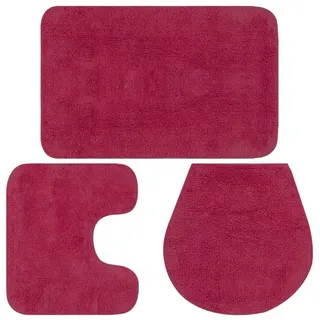 vidaXL Badematten-Set 3-tlg. Stoff Fuchsia