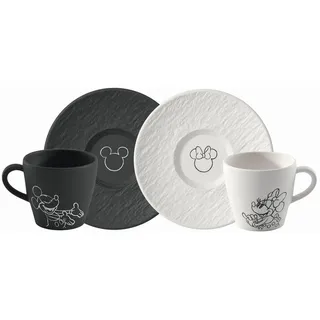 Villeroy & Boch Kaffeetasse mit Untertasse 0,28 l Schwarz 4 St.