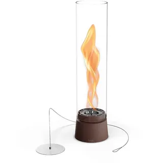 höfats Tischfeuer SPIN air (Packung, rauchfreie Tischfeuerstelle für Indoor und Outdoor), Feuerschale mit Flammenwirbel für Tischdeko, wärmende Feuersäule braun Ø 9 cm