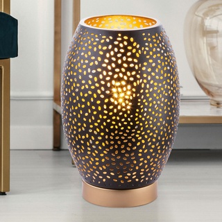 Design Tisch Lampe Wohn Arbeits Zimmer Dekor Stanzungen Leuchte gold schwarz
