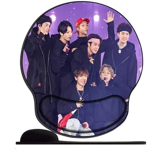 Mauspad mit Gelkissen - 26x23cm - Mousepad Ergonomisches mit Handauflage für schonende Handgelenk Haltung für das Home Office,Arbeiten,Lernen-Boy BTS Sty72