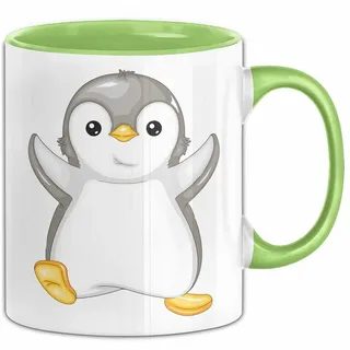 Trendation Tasse Lustige Pinguin Tasse Geschenk Pinguin-Liebhaber, Keramik grün