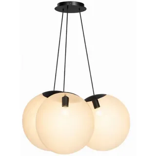 s.luce Pendelleuchte s.luce Orb Cluster Glas-Pendelleuchte 3-flammig 3x50cm Weiß schwarz|weiß