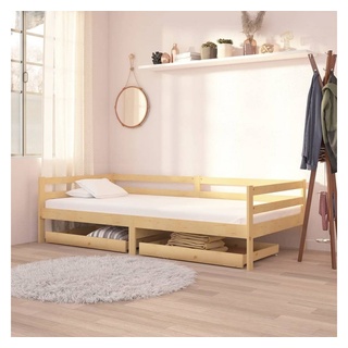 vidaXL Bett Tagesbett mit Schubladen 90x200 cm Massivholz Kiefer braun