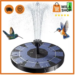 Solarbrunnen aussen 2,5W 1200mAh Akku 10 Duesen Teich Vogelbad Springbrunnen
