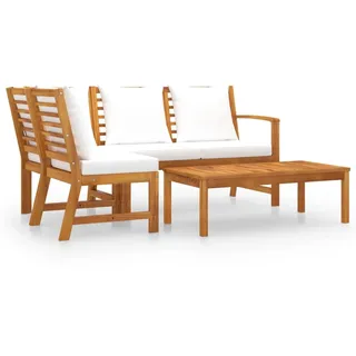 vidaXL Garten-Lounge-Set natur/creme