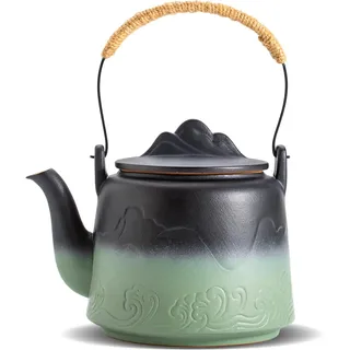 Vintage Japanische Teekanne, 1000 Ml, Geprägte Japanische Teekanne Mit Integriertem Teesieb Für Losen Tee, Chinesischer Keramik-teesieb Mit Hanfseilgriff