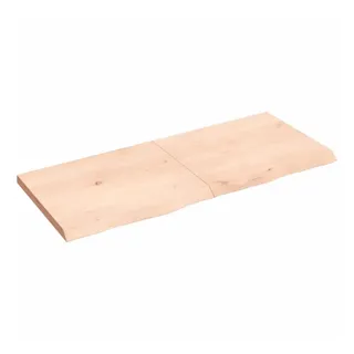 vidaXL Wandregal 120x50x(2-4) cm Massivholz Eiche Unbehandelt