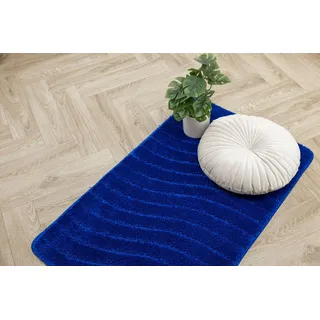 AKCILA Sara Blau Badteppich 60x100 cm, Rechteckig, Badematten & Badteppiche, Badezimmerteppich, Bad Vorleger waschbar, Badematte rutschfest, Bathroom Rug, Bath mat, dusche Teppich, Badmatten